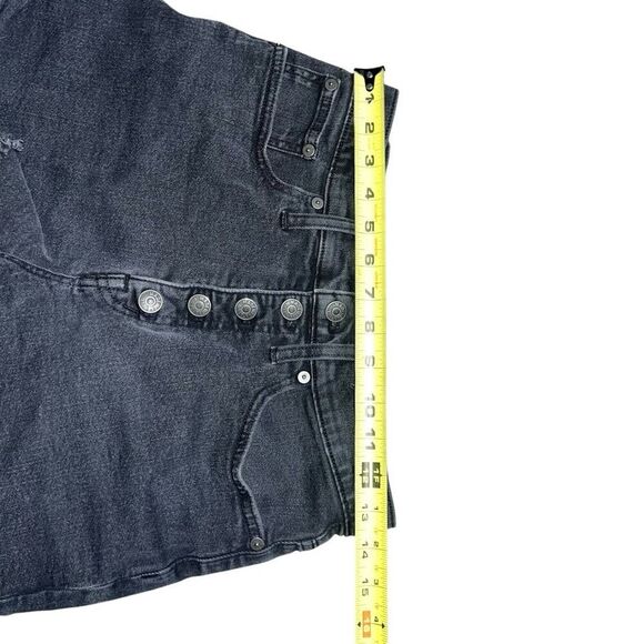 MADEWELL Button Fly High Waist Black Denim Short Size 26 - Picture 6 of 8